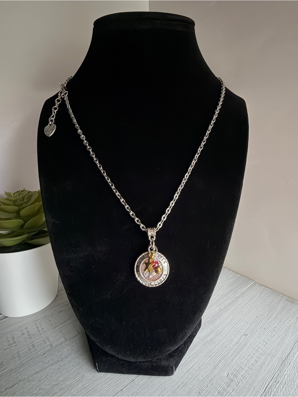 US Marine Corps Scarlet & Gold Necklace 18-20" - Handmade, Hero Gift, USMC Gift